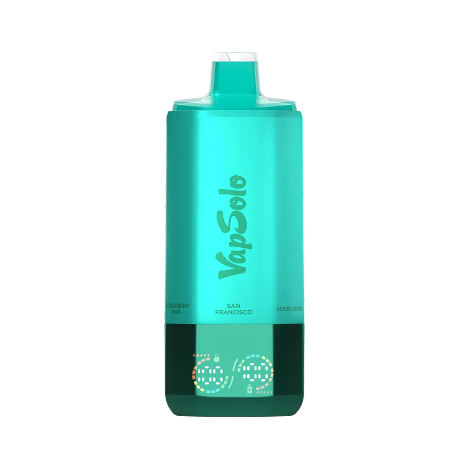 VapSolo Sixer 180K turquesa con pantalla frontal y selector de sabores