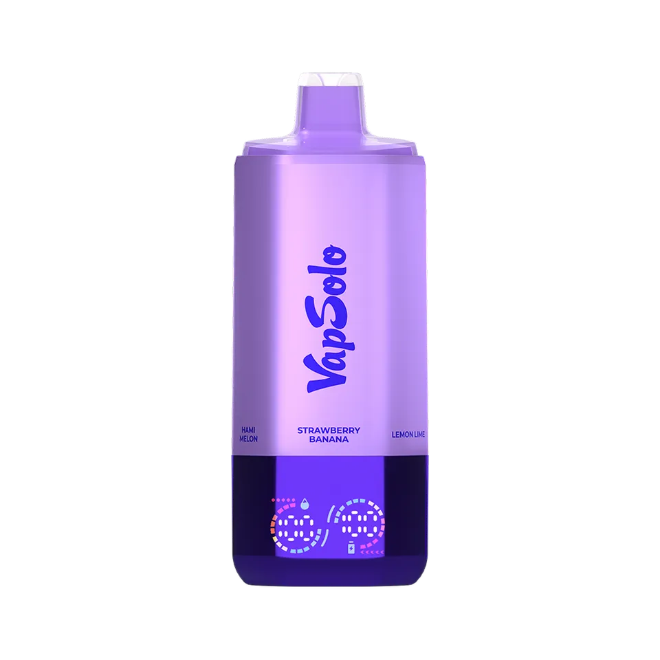VapSolo Sixer 180K morado con los nombres de varios sabores visibles